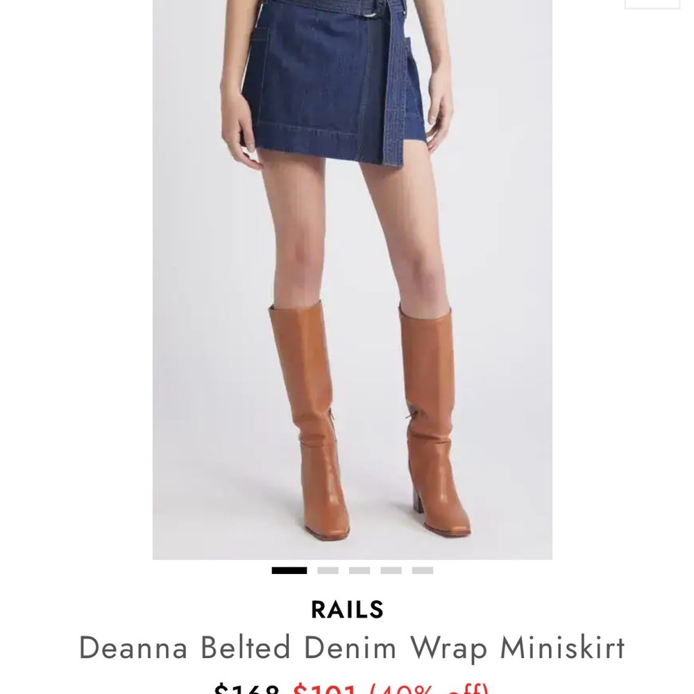 Rails Deanna Denim Wrap Mini Skirt with Belt
